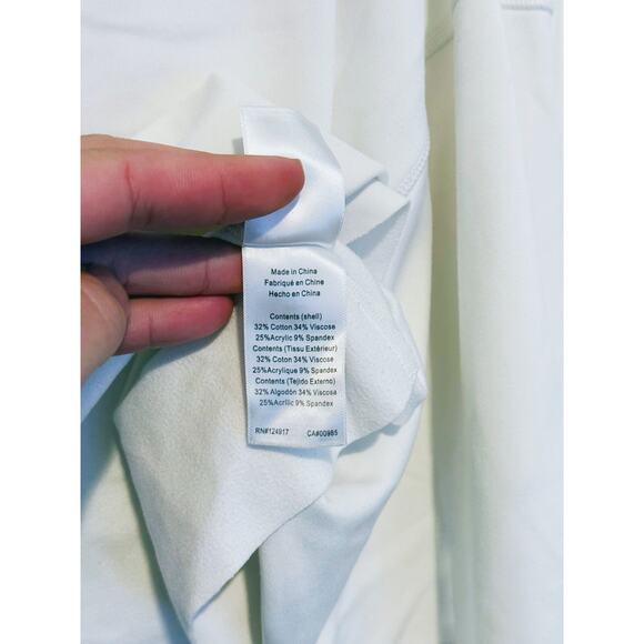 WeWoreWhat Cropped Raw Hem Thermal Sweatshirt Small White Stretch Lounge Minimal - Picture 5 of 9